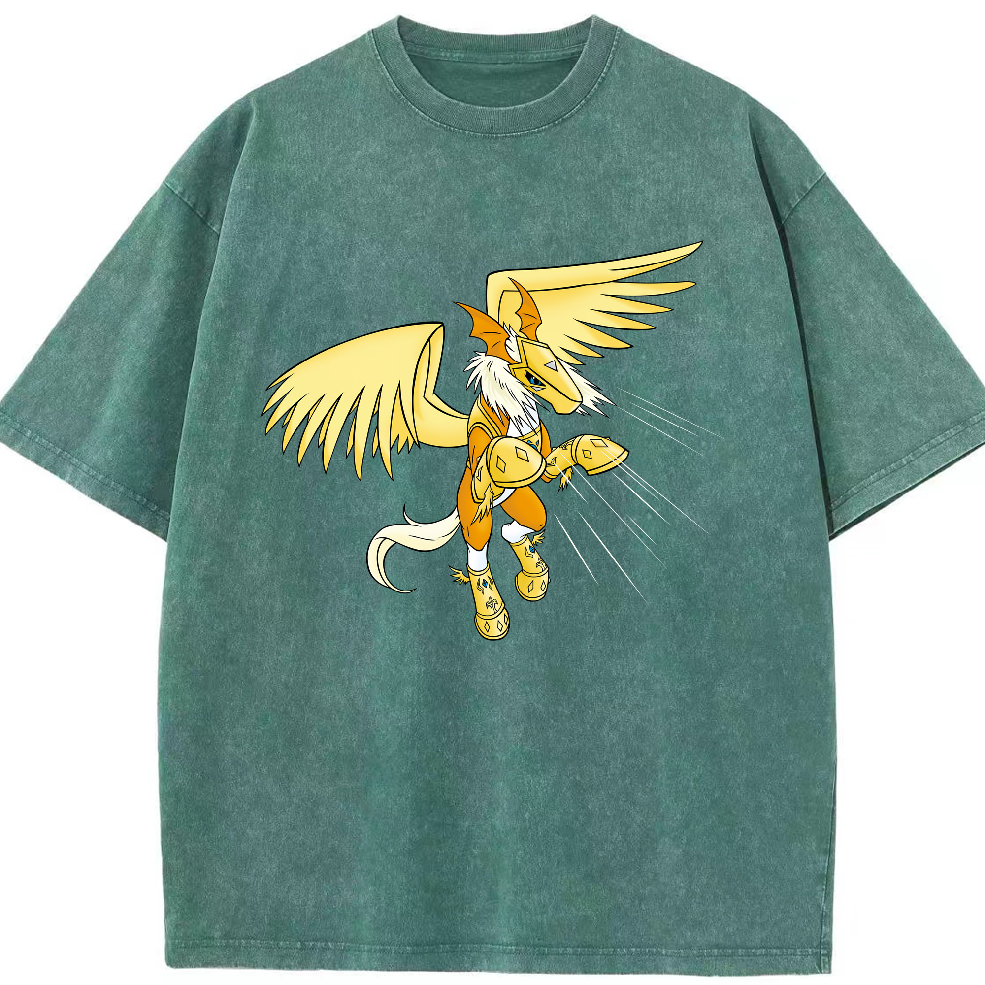 （画像用） Digimon デジタルモンスター/デジモン 綿100% ヴィンテージ風 半袖Tシャツ（フロントプリント）